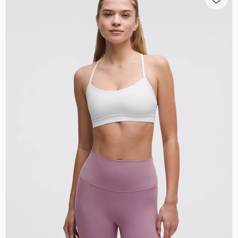 Lululemon Flow Y Bra Nulu Light Support, A–C Cups, white, Size 2